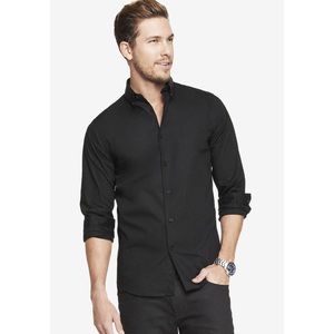 NWT Express Men Fitted Black Button M L XL